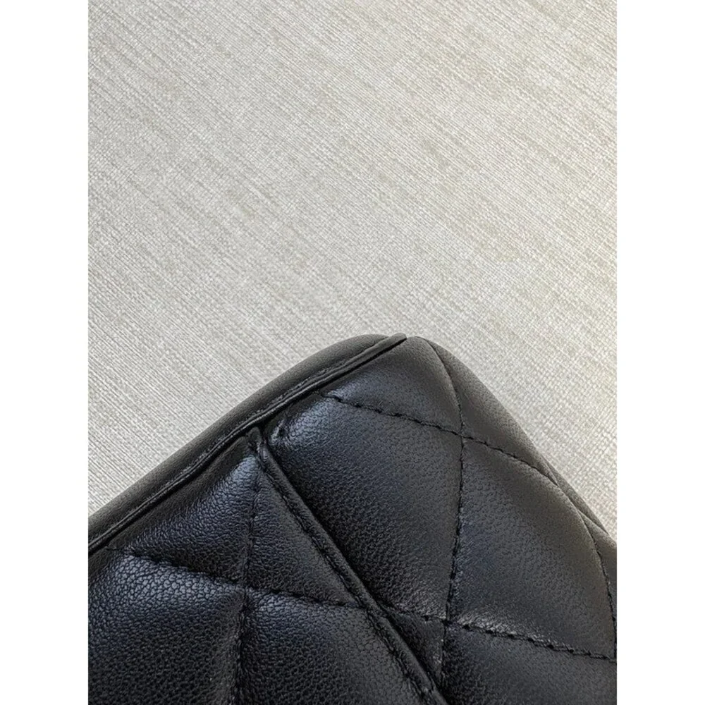 CHANEL Black Lambskin Vanity Case Small GHW